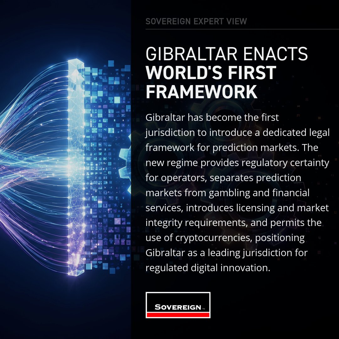 SovereignTrust's tweet photo. Need advice on Gibraltar's new prediction market regulations? Contact ggonzalez@SovereignGroup.com.
#SovereignGroup #Crypto #PredictionMarkets #DigitalInnovation https://t.co/UKyvJ2Gc6T