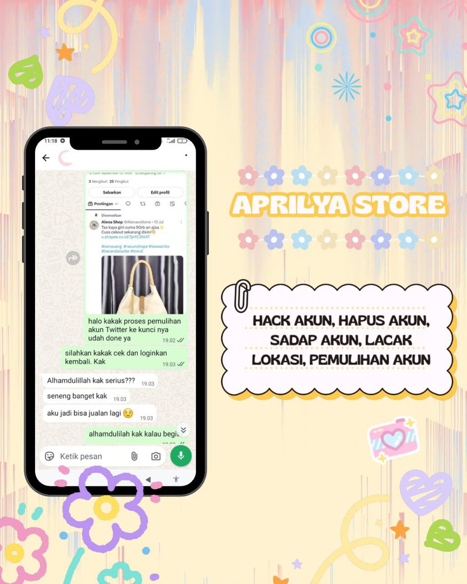 espresao's tweet photo. JASA PEMULIHAN AKUN/DELETE AKUN, BERGARANSI RESMI GUYSS

KENDALA :#zonajajan
🧸BALIKIN AKUN GAME
🧸JASA SADAP WA/IG
🧸LUPA PASWORD &amp; LUPA DATA2
🧸JASA HAPUS AKUN ALL SOSMED
🧸JASA PULIHKAN AKUN
GOGGLE ,GMAIL,INSTAGRAM,TWITER, FB,TIKTOK,LINE,DLL #zonauang

Fast WA di BIO‼️ https://t.co/5zPcb8ukvv