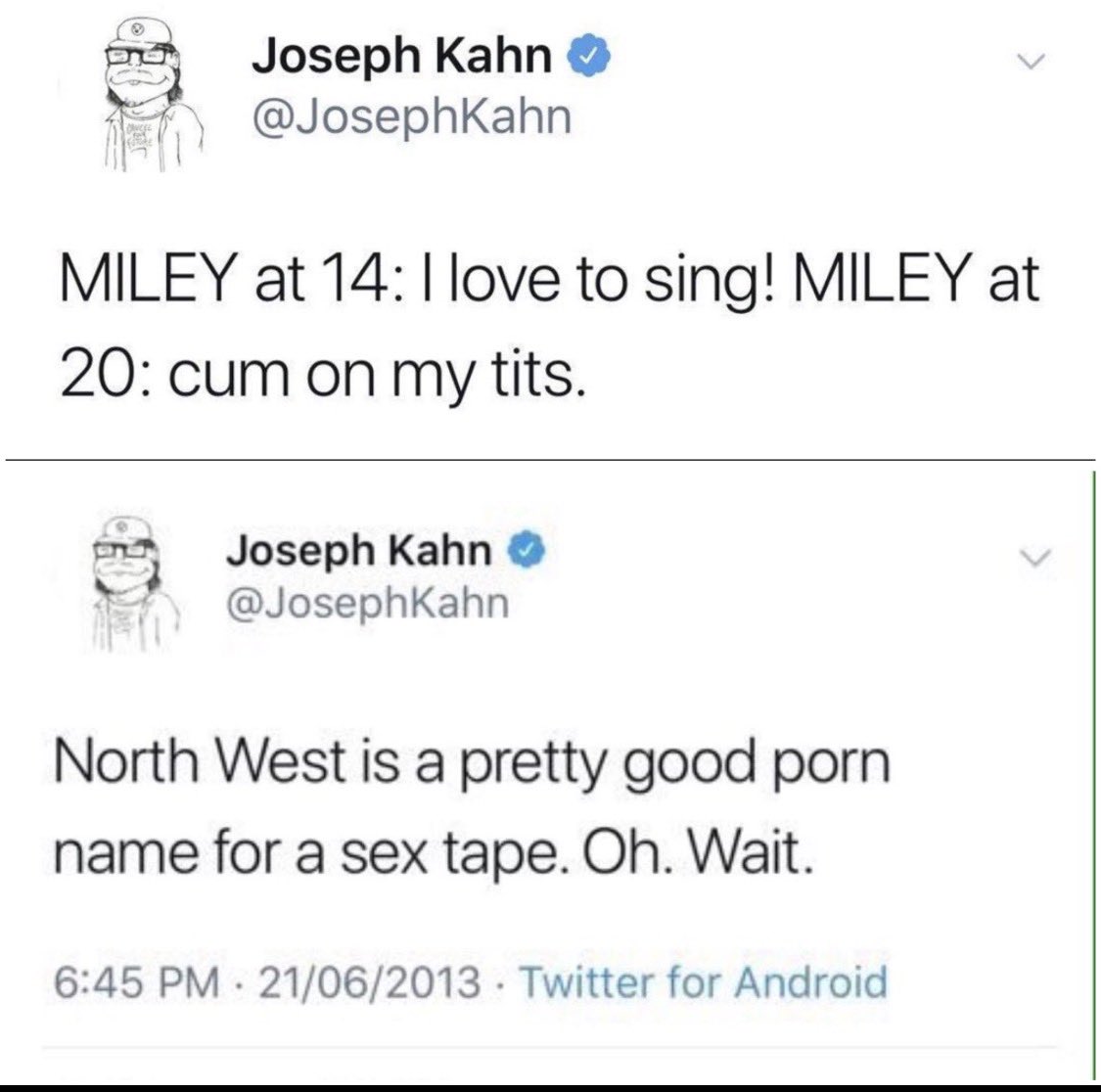 megatiix's tweet photo. @JosephKahn Here’s a montage of your creepy and disgusting self https://t.co/1FLLHyXou6