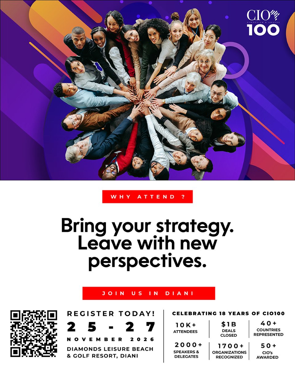 dx5ve's tweet photo. As a technology leader, you spend most of the year tackling internal challenges.

The CIO100 symposium and awards offers a unique opportunity to step outside your organization and explore how peers are addressing similar pressures.

The conversations you have here could significantly influence your strategic decisions.

Secure your seat for the upcoming #cio100awards2026. 

https://t.co/f9n4CEYLHm.

📍 Diamonds Leisure Beach & Golf Resort, Diani, Kenya.

📅 Nov 25, 2026 - Nov 27, 2026.

We look forward to seeing you in Diani!!!

@cio100_awards #CIO100 #CIO100Awards #CIOAfrica #TechLeadership #innovation #Leadership #techproviders #CIO #CXO #CTO #TechExecutive #DigitalTransformation