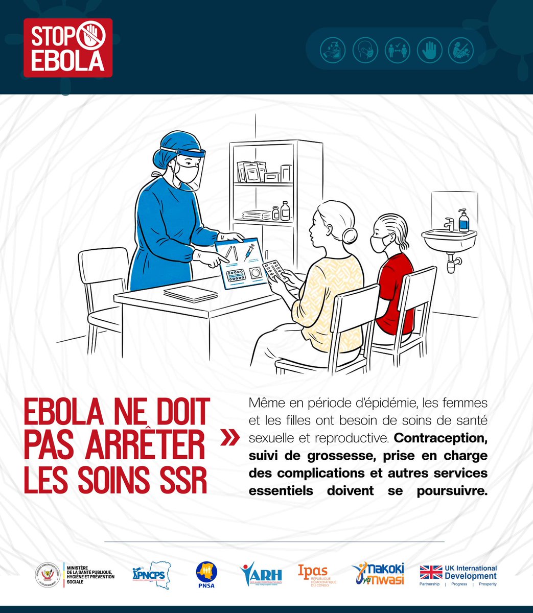 jshumbusho45's tweet photo. #EbolaTujikinge : Même en période d’épidémie d’Ebola, les soins de santé sexuelle et reproductive doivent continuer. La contraception, le suivi de grossesse et les soins essentiels ne peuvent pas s’arrêter.
#STOPEBOLA https://t.co/WGs72X8O2S