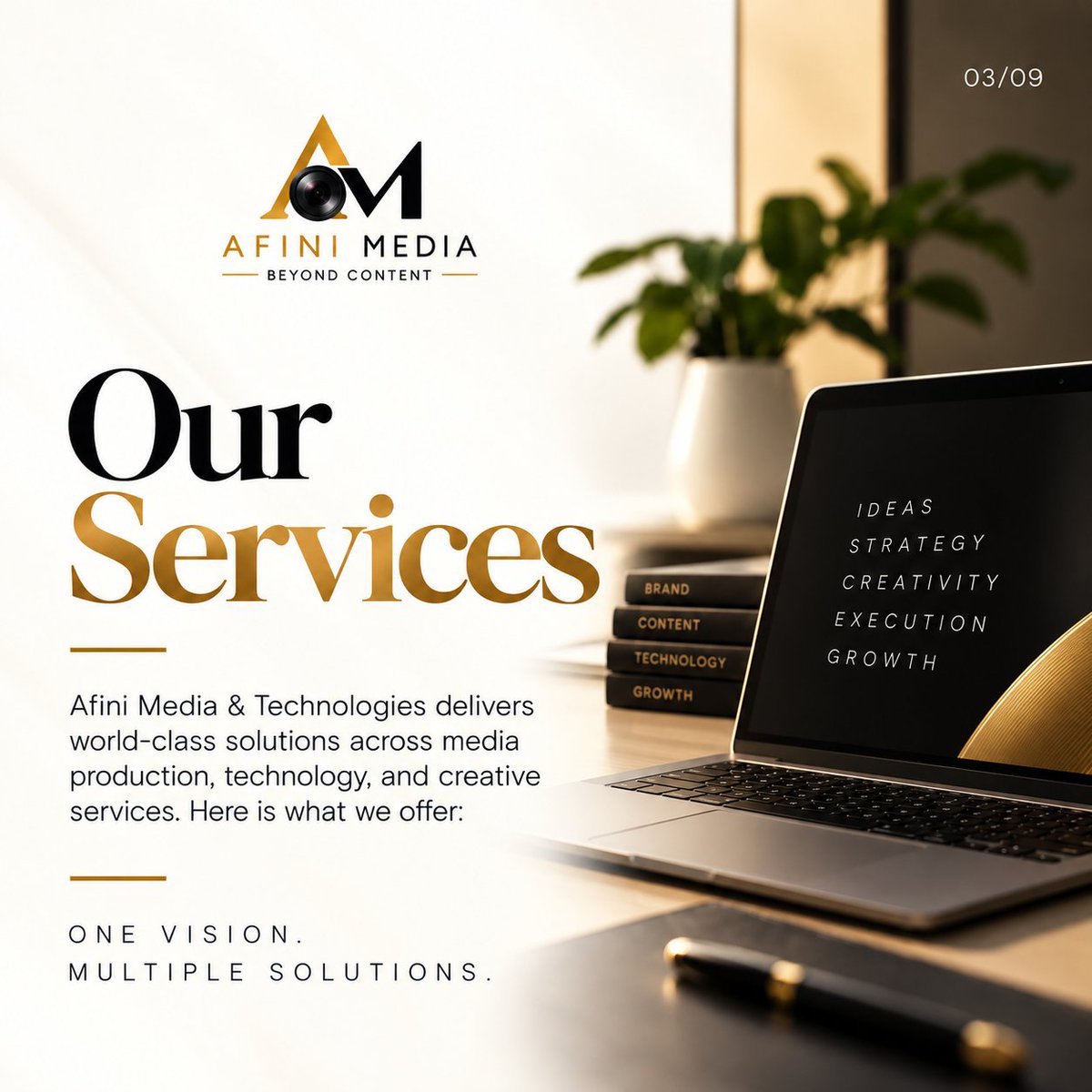 Afini_Media's tweet photo. Strategy. Branding. Design. Media Production. Execution.

All under one roof. 🔥

Swipe through and discover what Afini Media &amp; Technologies brings to the table.

#AfiniMedia #BeyondContent https://t.co/fB8c4SB8Sx