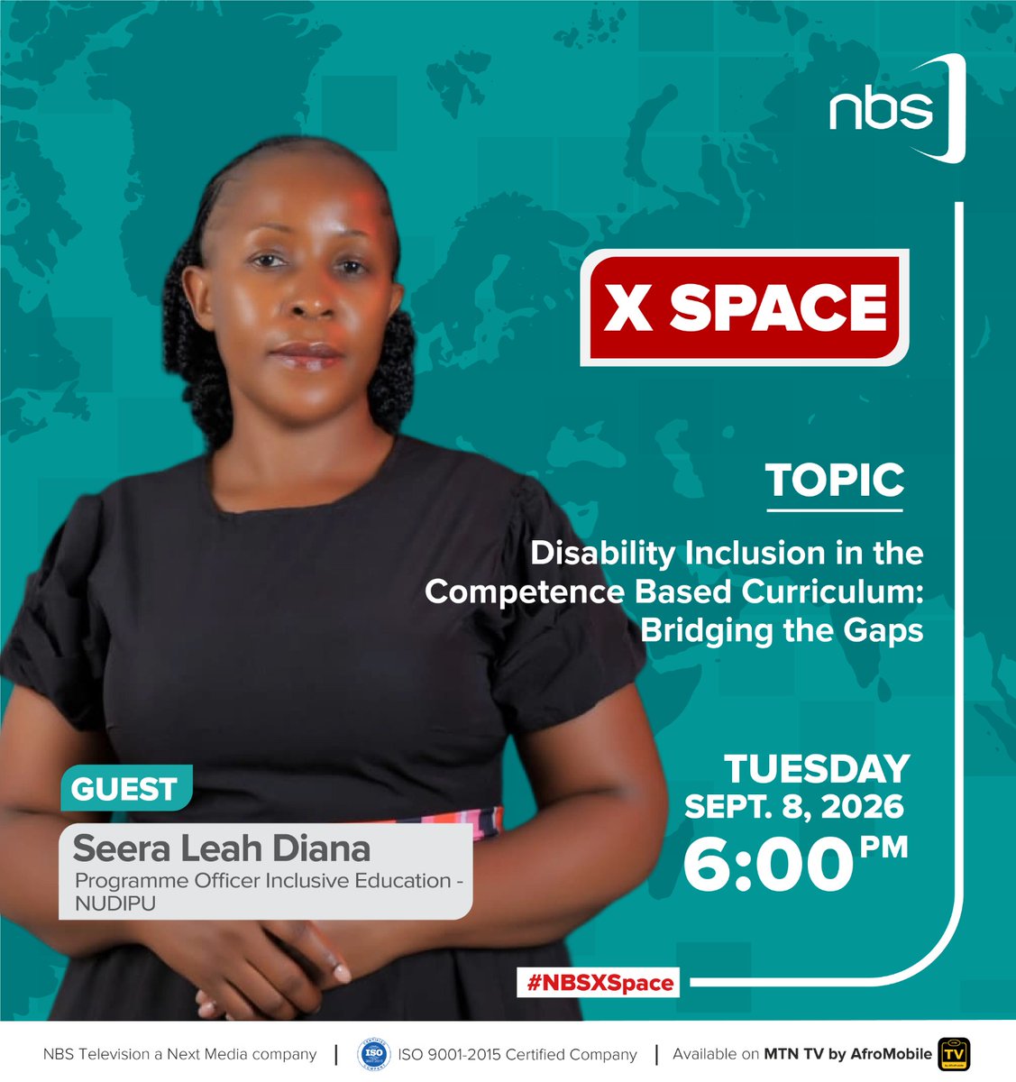 NUDIPU's tweet photo. How can we make the new Competency-Based Curriculum (CBC) truly inclusive for learners with disabilities? ♿📚

Join us as we discuss:

🔹 Gaps in disability inclusion within CBC implementation

🔹 Making learning accessible for every learner

🔹 The role of parents, teachers & policymakers

🔹 Practical steps toward inclusive education

🗓️ 8 September 2026

⏰ 6:00 PM

Let’s shape an education system where every learner can participate, belong, and thrive.

🎧 Don’t miss the conversation.

@nilepostnews