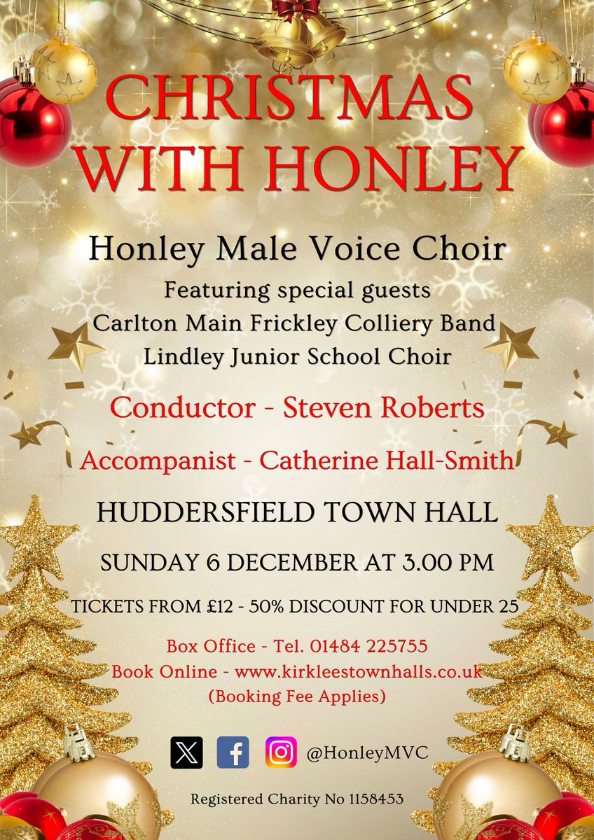 HonleyMVC's tweet photo. Tickets are now on sale! Celebrate the season with Christmas with Honley, our much‑loved festive showcase featuring Carlton Main Frickley Colliery Band, Lindley Junior School Choir and the magnificent Father Willis organ. https://t.co/dbdhePG88y https://t.co/tfWFXOazaj