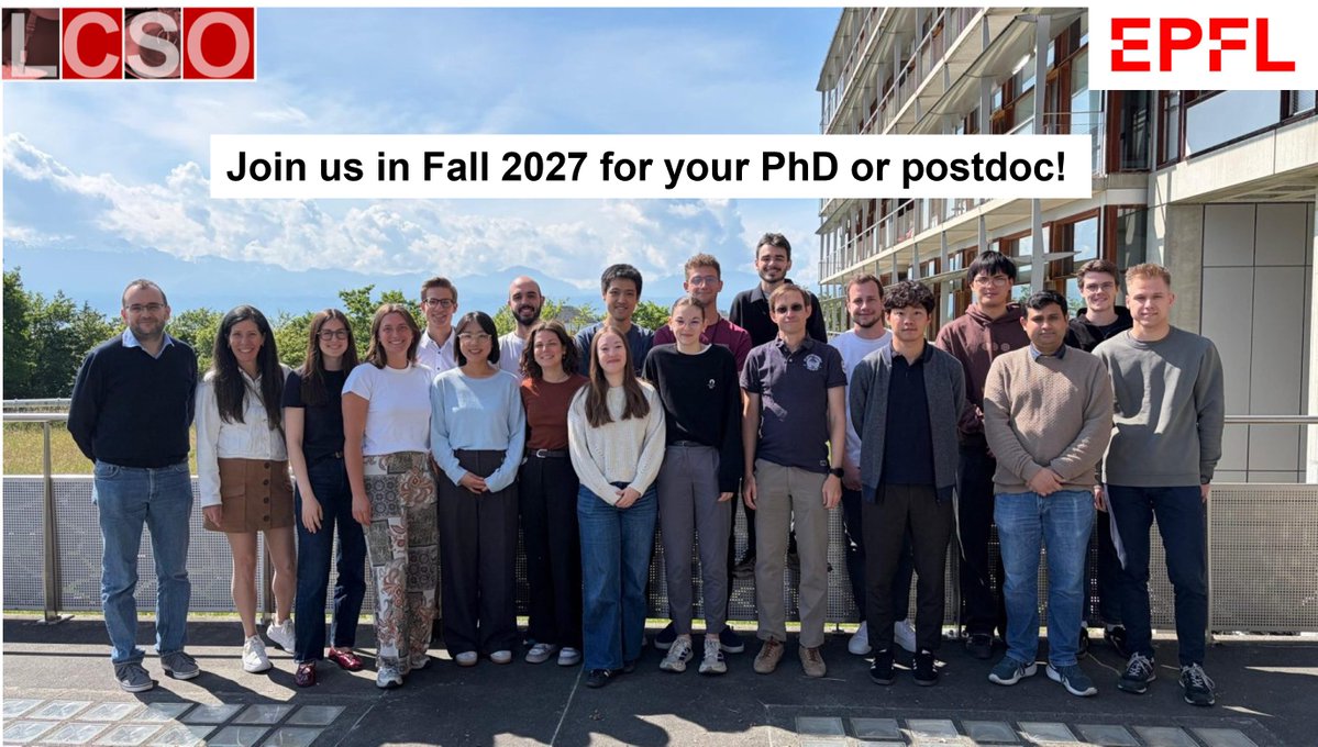 LcsoLab's tweet photo. Hiring at @LcsoLab  is  nearly complete for 2027, with only one position left for  a PhD student or a postdoc starting in Fall 2027. Applications will be considered until September 30, 2026. More information on our website:
https://t.co/DPqD7eiOeo https://t.co/Fe64I8gVFy