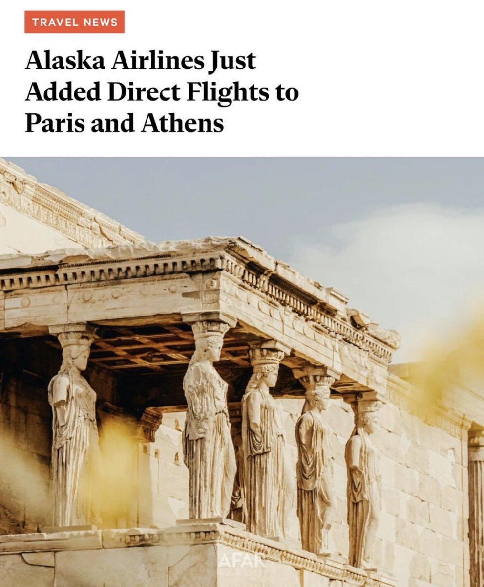 pgs_gr's tweet photo. ✈️ N E W S 

#Alaska Airlines just added direct flights to  #Paris &amp; #Athens 

@AlaskaAir https://t.co/nNaiXmAEMm