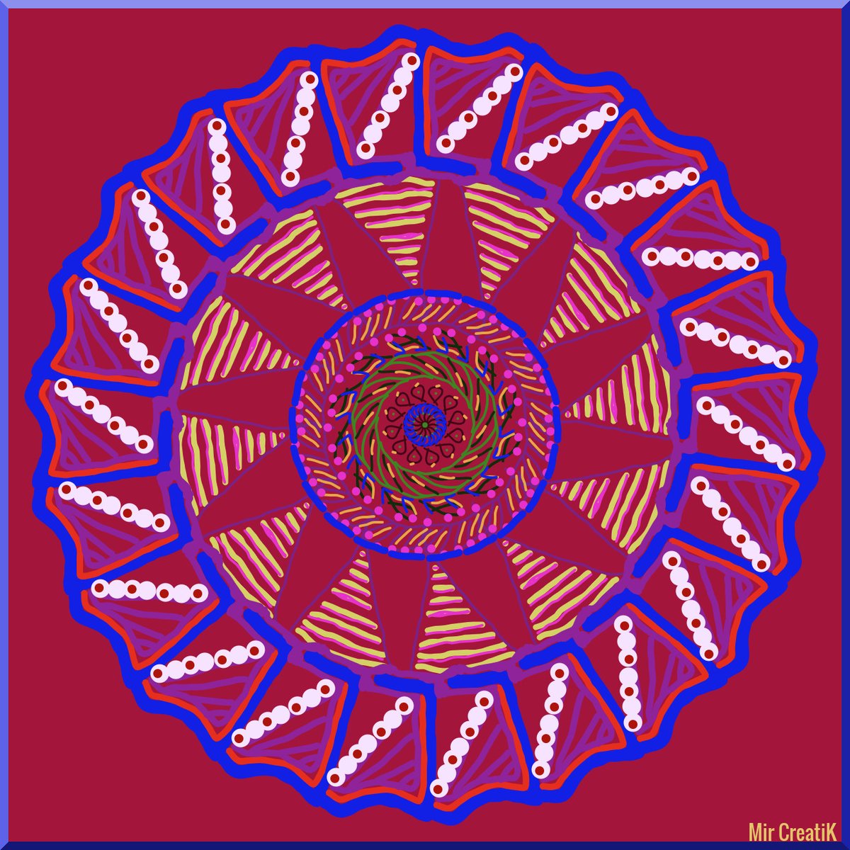 Kronenberg211's tweet photo. #mandala #Gaba en #Lunapic door #MirCreatiK.
Dit "gratis" online tekenprogramma is vrij lijnvast itt tot andere, verder heeft Gaba weinig mogelijkheden. Toch is het gelukt deze keer een hele andere mandala te creëren.🥳
#artgallery #artistic #artistofX #creativiteit #create #zen https://t.co/7KlK5LReZ2