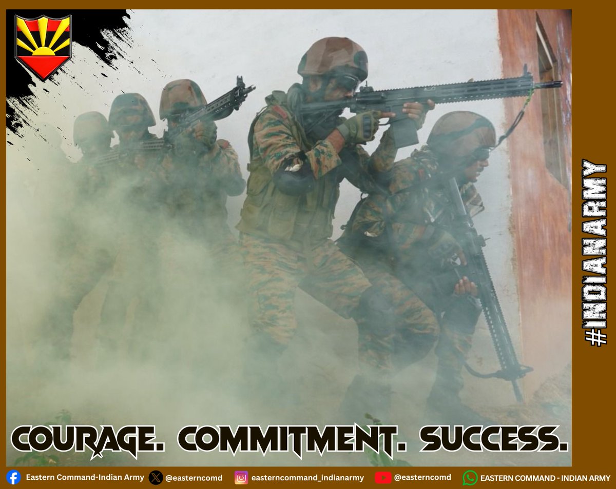 easterncomd's tweet photo. "𝐂𝐨𝐮𝐫𝐚𝐠𝐞. 𝐂𝐨𝐦𝐦𝐢𝐭𝐦𝐞𝐧𝐭. 𝐒𝐮𝐜𝐜𝐞𝐬𝐬."

“साहस। समर्पण। सफलता।”

#भारतीय_सेना
#पूर्वी_कमान
#IndianArmy 
#EasternCommand 
#MondayMotivation 

@adgpi
@SpokespersonMoD
@ProDefKolkata
@official_dgar
@HQ_DG_NCC

Facebook - https://t.co/jKnLgBvqAm
Instagram - https://t.co/dTevdrZoOS