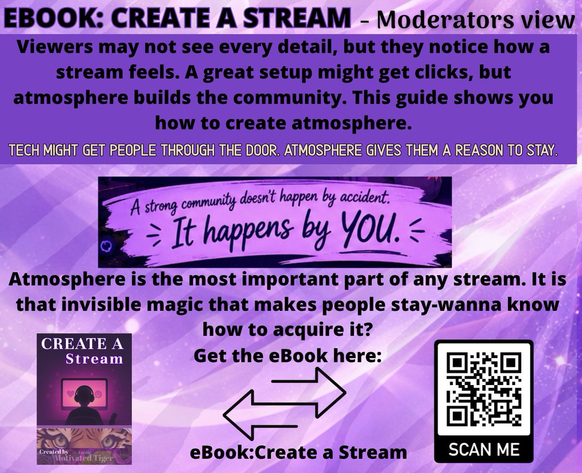 Motivatedtiger's tweet photo. You have a say in what kind of community you create. The people you attract and the way you treat them shape its atmosphere. Notice them, involve them, and give them a reason to feel at home. 💜
#CreateAStream #Twitch #Streamer #eBook #TwitchCommunity #contencreator #tips https://t.co/tlUnqdncFv