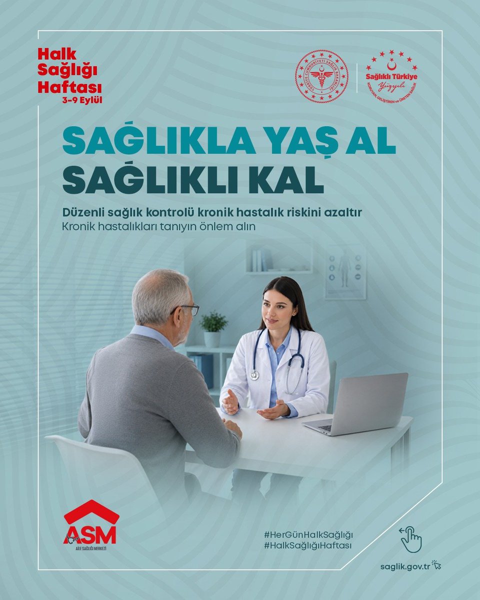 vanilsaglik's tweet photo. Sağlıklı Yaş Al, Sağlıklı Kal! 💚

Kronik hastalıklardan korunmak için sağlıklı yaşam alışkanlıklarını bugünden benimseyin.

Beslenme ve diyetetikten fiziksel aktiviteye, psikolojik destekten KETEM hizmetlerine kadar birçok hizmet https://t.co/3Uj9q2A6dP