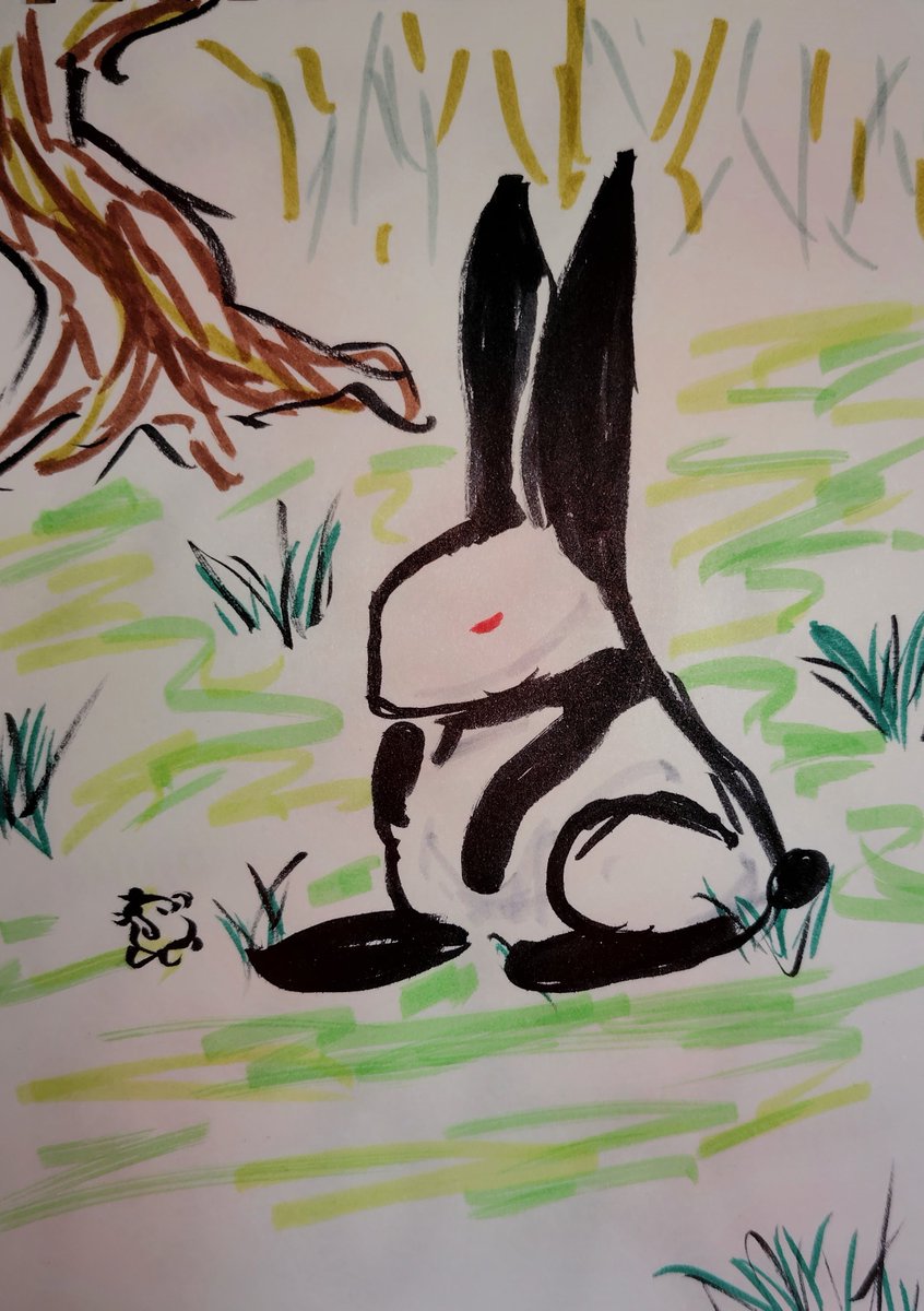 NoIdeaPouch's tweet photo. #大神
#新作発売されるまで大神オールスター描いてみようチャレンジ 
#天道草絵巻
#一発描き 
634日目。
イナバ。

色味が少ない!!
寄り道イベントキャラではあるけど、そこまでガッツリ絡んでくるワケではないからか、イッスンからも動物語翻訳されない。 https://t.co/g6oWRYgnn2