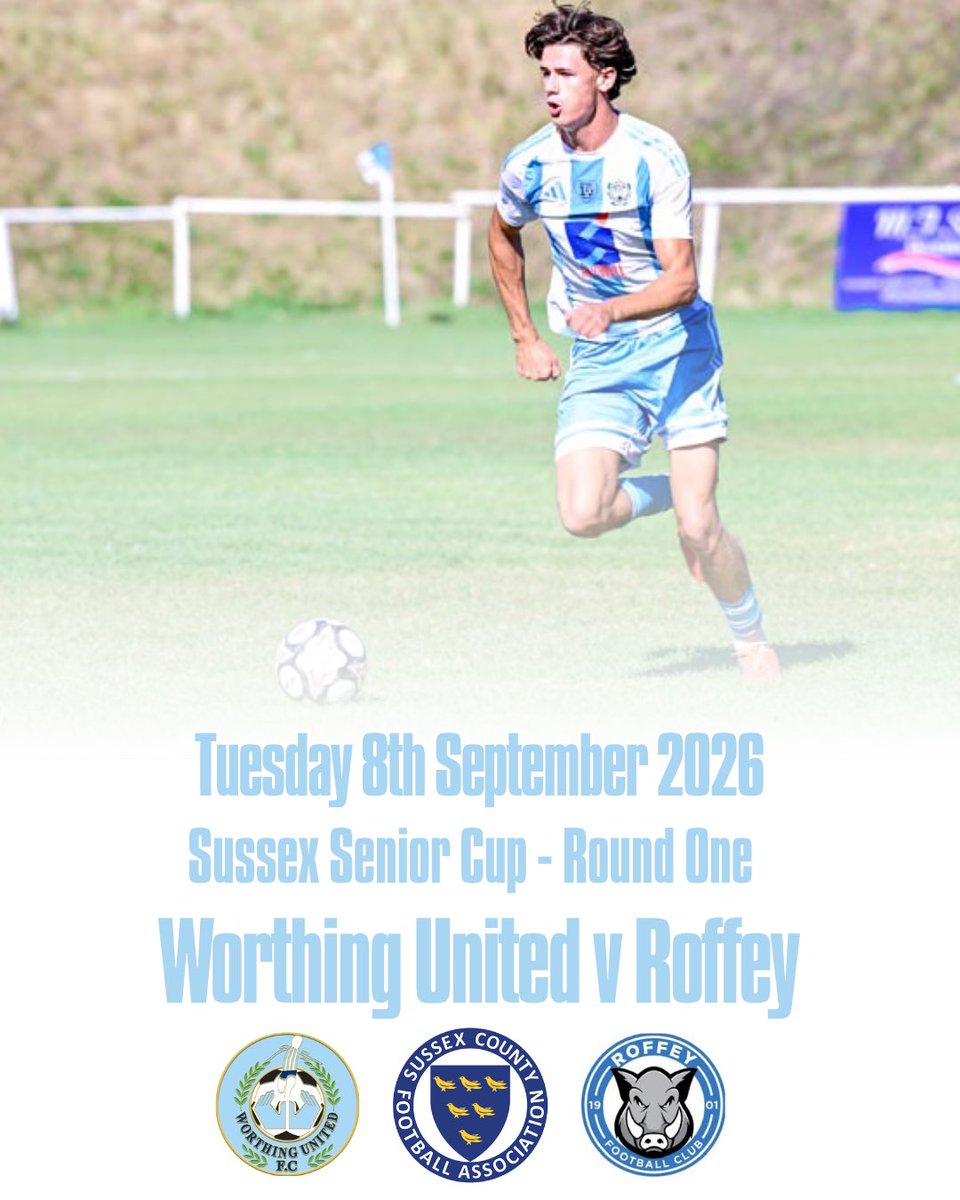WorthingUtdFC's tweet photo. NEXT UP ⚽️

It’s a break in league action, as tomorrow @RoffeyFC visit Lyons Way in the first round of the @SussexCountyFA Senior Cup.

It’s sure to be a tough test for the Mavs, against division-higher opponents 🤝

#Mavericks https://t.co/HZGPmC4pmi