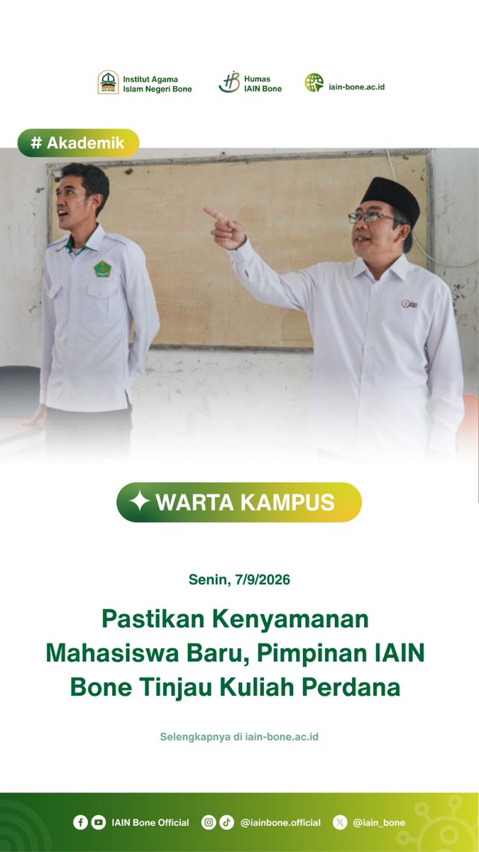 iain_bone's tweet photo. Pastikan Kenyamanan Mahasiswa Baru, Pimpinan IAIN Bone Tinjau Kuliah Perdana

Selengkapnya:
https://t.co/c492G9kaPH https://t.co/KDct4BG5Lf