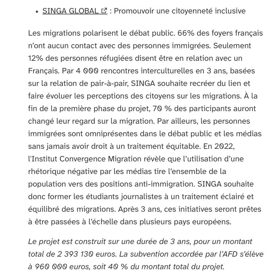 french_report78's tweet photo. 🇫🇷💸 Depuis 2016, le réseau français SINGA, aujourd’hui dirigé par Benoît Hamon, a bénéficié d’au moins 9 724 845,83 € de financements publics identifiés, dont 960 000 € de l’AFD.
SINGA accompagne les réfugiés et demandeurs d’asile dans leur intégration, notamment par l’hébergement citoyen, l’entrepreneuriat et l’insertion professionnelle.
(comptes annuels SINGA déposés ; annexes budgétaires de l’État et Data.gouv ; délibérations des collectivités ; rapports des antennes SINGA ; décisions de l’AFD et financements FAMI)