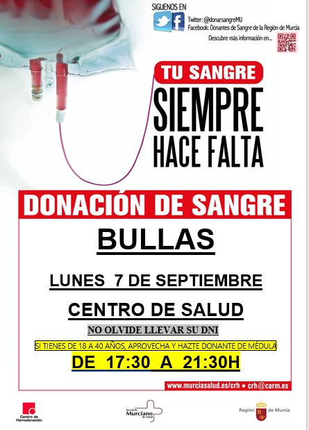 DonarSangreMU's tweet photo. #BuenosDíasATodos y feliz lunes solidario💪
🚑Planifíquese, esta tarde les esperamos para #DonarSangre y #RegalarVidas en el centro de salud de #Santomera #Bullas y #LlanoDeBrujas 🤲
🕒de 17:30 a 21:30h.

ℹ️Requisitos https://t.co/2TzWHScSO1 https://t.co/MQ8UeOVVWa