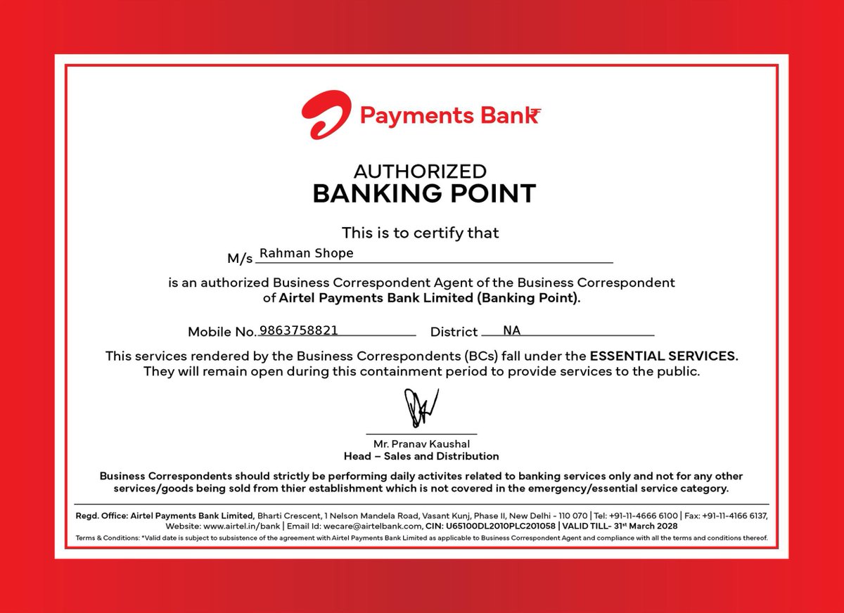 arifur143's tweet photo. What the he'll Airtel Payment Bank, I am a platinum subscription with seva kendra retailer, till now my services not activated @airtelbank micro ATM terminal blocked, https://t.co/gDICfg75hR