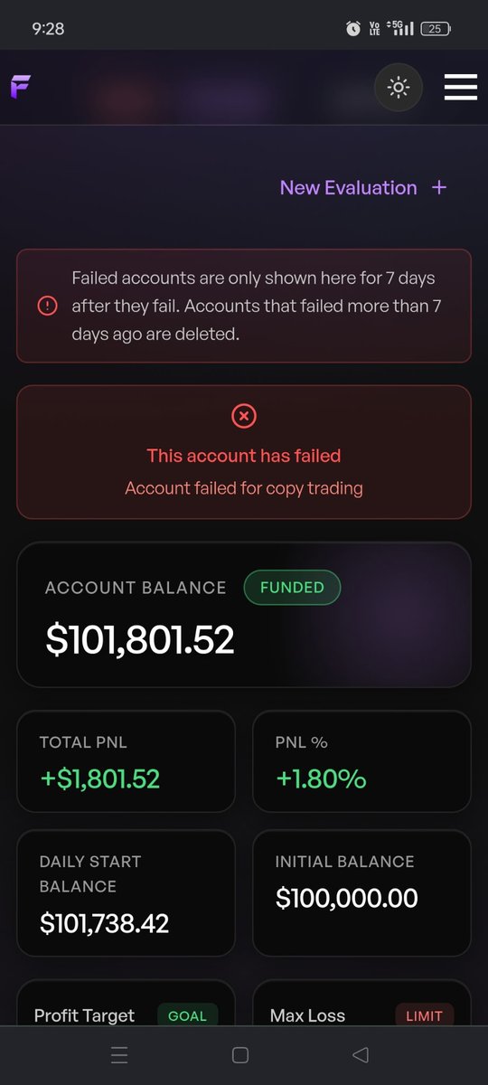 SrigadaRahul's tweet photo. @AqibGondal143 @_ashufx @thefundedroom I got scammed brother 
See Ive proof when I was about to req payout they breached my all 3 accounts 
Btw it was all 3 funded 
They do not even give me proper explanation https://t.co/IpZl70QAWC