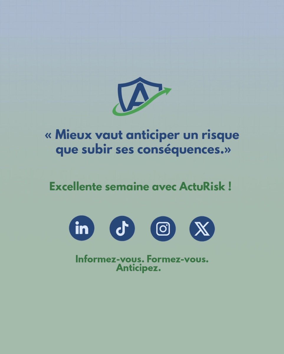 ActuRisk's tweet photo. Un risque ne prévient pas toujours avant de survenir.

Alors cette semaine, posons-nous une question : quel risque devrais-je commencer à anticiper dès aujourd’hui ?
Partagez-le en commentaire, nous sommes curieux de vous lire.

#ActuRisk #GestionDesRisques #Assurance #Prévention https://t.co/tPsLvDNUcR