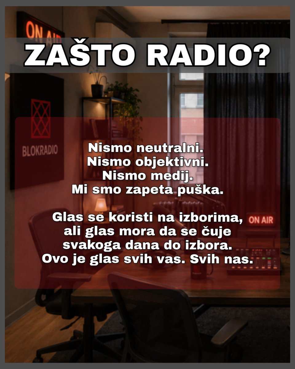 blok_radio's tweet photo. Zašto radio? 

https://t.co/aXQqCsaKk9 https://t.co/PdwK7Ij6C9