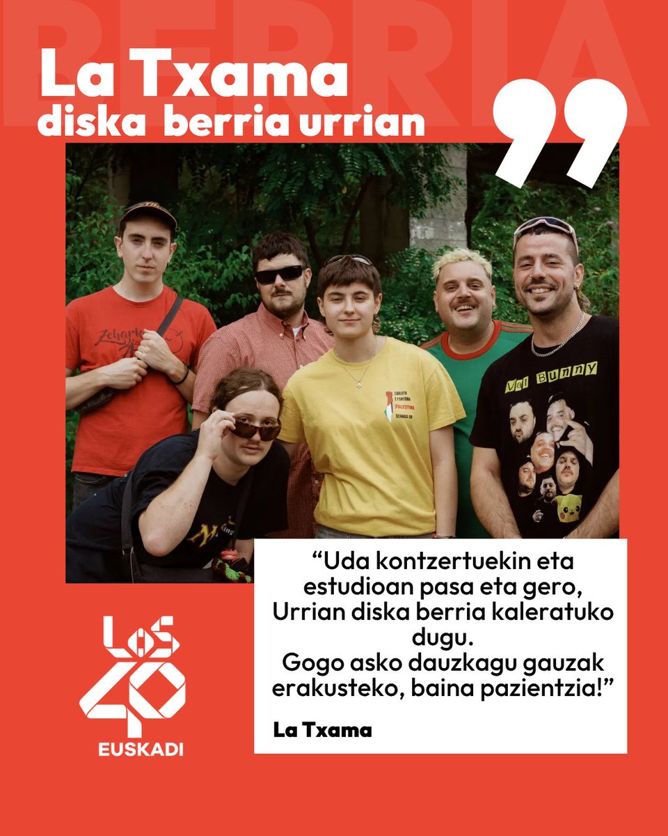 LOS40Euskadi's tweet photo. 💿🎶Badator La Txamaren disko berria datorren hilabetean! Hauxe iragarri dute euren sareetan‼️ https://t.co/GOREig4b7a