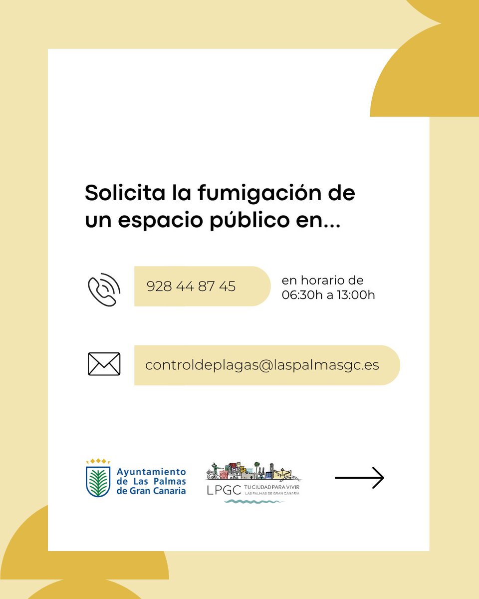 aytolpgc's tweet photo. 🔊Desratización y desinsectación en los barrios de #LPGC
➡️Esta semana seguimos avanzando en el tratamiento preventivo e integral:
📍La Isleta
📍El Sebadal
🔹A estas actuaciones se sumarán las solicitadas por la ciudadanía https://t.co/4wv1auxwCH