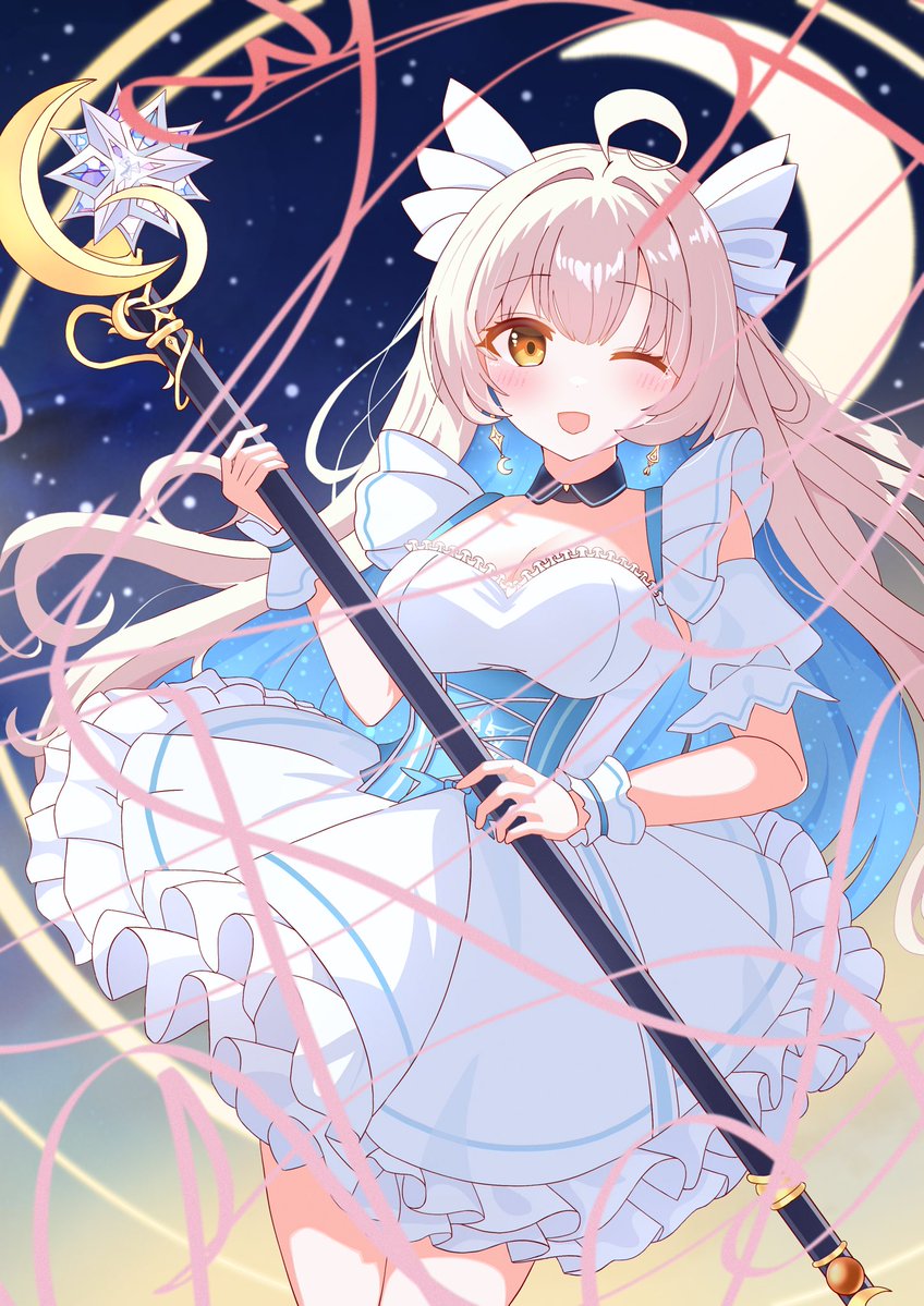 Yatsuta_81's tweet photo. #オリジナル #OC #illustration #絵描きさんフォロバ100

星還解脱 -Be:Stellar-

綺麗な三日月の夜、私は静かに夜空を眺めていた。 「綺麗だな」 そう呟き、しばらく見つめたままじっとしていた。  ふと視線を下ろすと、私は夜空の星々に浮かんでいた。 まるで先ほどまで仰ぎ見ていた星の一つになってしまったかのような、不思議な感覚だった。  「……私は星になったのか」  妙なほど落ち着いていた。 私はこの世界の現実に疲れ切っていたのだ。 毎日、目的もなく生きることの辛さを実感し、心のどこかで「星にでもなってしまいたい」と願っていたのかもしれない。  「その願い、叶いましたか？」  背後から声がして、私は振り向いた。 そこには星のように輝く笑顔を浮かべた、美しい少女が立っていた。  「願いを叶えてみました。あなたは救われたいと、そう願っていましたね！」  「……はい」  「今の気分はどうですか？」  「心が楽だ。生きるということの重圧から解放された。とても心地が良い……ありがとう。」  「良かった！ あなたの意思が、あなたを星として形作っているの。私はその手助けをしただけだよ。」  そう言うと、少女の姿はふっと消えてしまった。  暫くは、この意思が変わることはないだろう。 だから私は、このまま星でいようと思う。  無限に広がる星空を漂いながら考える。  この光の一つひとつは、かつての私と同じように夜空を眺め、この少女によって星となった人々なのだろうか。  上も下もない、この無限の宙を。 私は今も静かに漂い続けている。  「願いを叶えてみました、あなたは救われたいそう願っていましたね！」  ━━━━━━━━━━━━━━━  星のように微笑む一人の少女。 彼女は私の願いを静かに叶え、「生きることの苦しみ」から解き放ってくれたのだった。