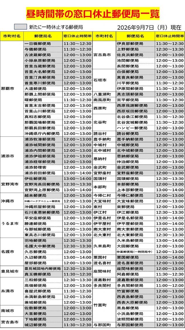 日本郵便㈱沖縄支社【公式】 on X: 