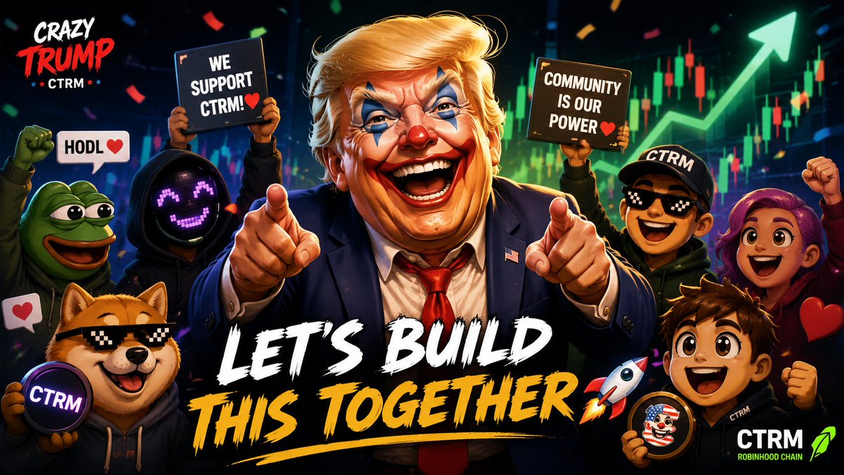 CrazyTrump_'s tweet photo. Really appreciate all the support and feedback ❤️

Crypto projects are nothing without their community. Let’s build this together and see how far we can take 

CRAZY TRUMP 🚀🔥

#CRAZYTRUMP #CTRM #RobinhoodChain https://t.co/82Fof43GH5