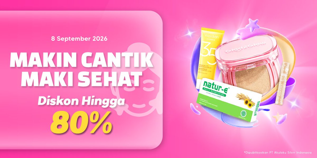 akulakuID's tweet photo. Self-reward paling ampuh ya borong makeup idaman!💅✨
Lagi ada Diskon Hingga 80% buat berbagai skincare dan make up favorit kamu🥰
Langsung aja borong di sini👉 https://t.co/eMYsvKJVhJ
#AkulakuIndonesia #HidupLebihBaik #PromoSkinCare #PromoMakeUp https://t.co/tFmfB5R5zd