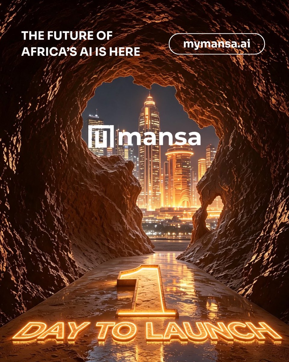 mymansaai's tweet photo. 1 DAY TO LAUNCH. 🚀

Tomorrow, September 8, Mansa goes live.

The future of Africa's AI isn't coming. It's HERE.

Supporting 30+ African languages, it’s the largest inclusion for African languages on the planet.

Built by Africans. For Africans.

🔗 https://t.co/Gzv8BwRpRS https://t.co/A4uHYGMgdT