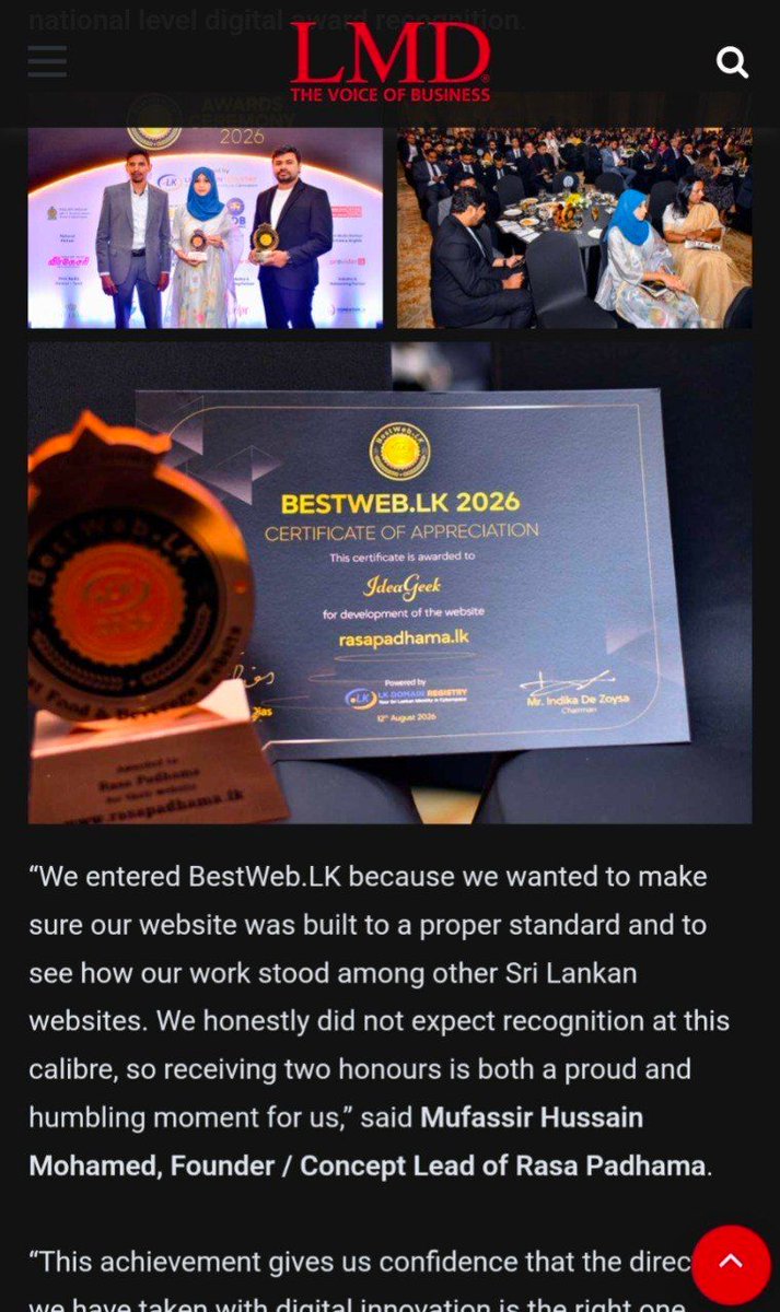 ideaGeekNet's tweet photo. And we’re on the news again!

Really happy to see the work we put into Rasa Padhama continuing to get noticed, with two more publications covering its double recognition at https://t.co/6CIBnVGCTh 2026.

Sharing the coverage below. https://t.co/DRLjzUd7sC