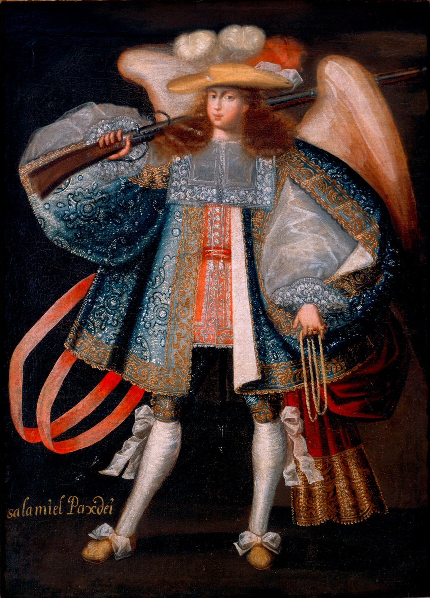 Knightly_Hist's tweet photo. You've seen "Nuns with Guns", are you ready for Angels with Guns?

"Angeles Arcabuceros" from the Escuela Cuzqueña de Pintura
