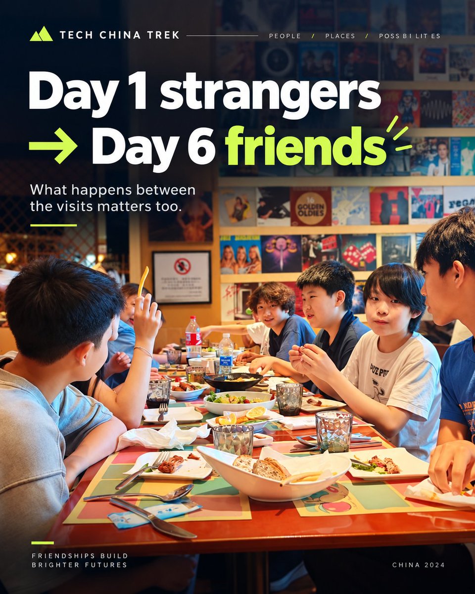 TechChinaTrek's tweet photo. Day 1: families arriving in Beijing from around the world, most of them complete strangers.
Day 6: shared jokes, birthday celebrations, kids swapping stories, parents making new friends — and some surprisingly difficult goodbyes.
#TechChinaTrek https://t.co/VyXrIiYaWG