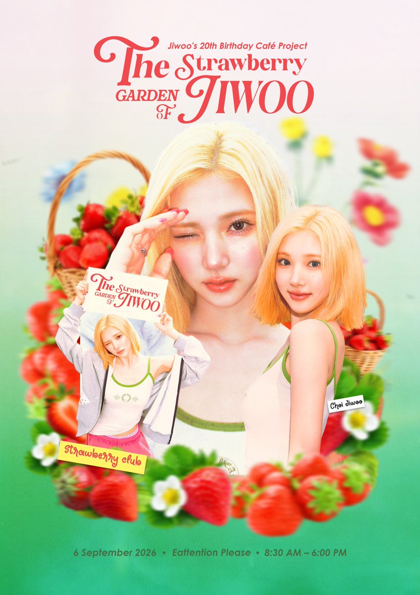CHOIJIWOO_TH's tweet photo. [THREAD] RECAP: เส้นทางและบรรยากาศ #JIWOO's 20th Birthday Café Project

กว่าจะมาเป็น...
𝐓𝐇𝐄 𝐒𝐓𝐑𝐀𝐖𝐁𝐄𝐑𝐑𝐘 𝐆𝐀𝐑𝐃𝐄𝐍 𝐎𝐅 𝐉𝐈𝐖𝐎𝐎 🎂🍓⸝⸝ ‧₊° ⋅

#Our20thJiwooBerryland
#ProjectCHOIJIWOO_TH https://t.co/vSqQpAd3fB