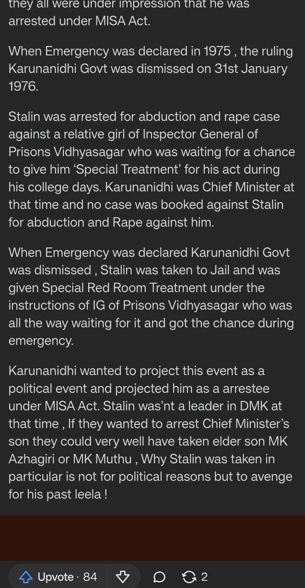 RogRebel's tweet photo. Fact is stalin wasn't arrested exactly under MISA... But during MISA period for rape and abduction case.... Ivanunga enamo poradi thiyagi mari project pantanunga .... https://t.co/XP9cW5kLsf