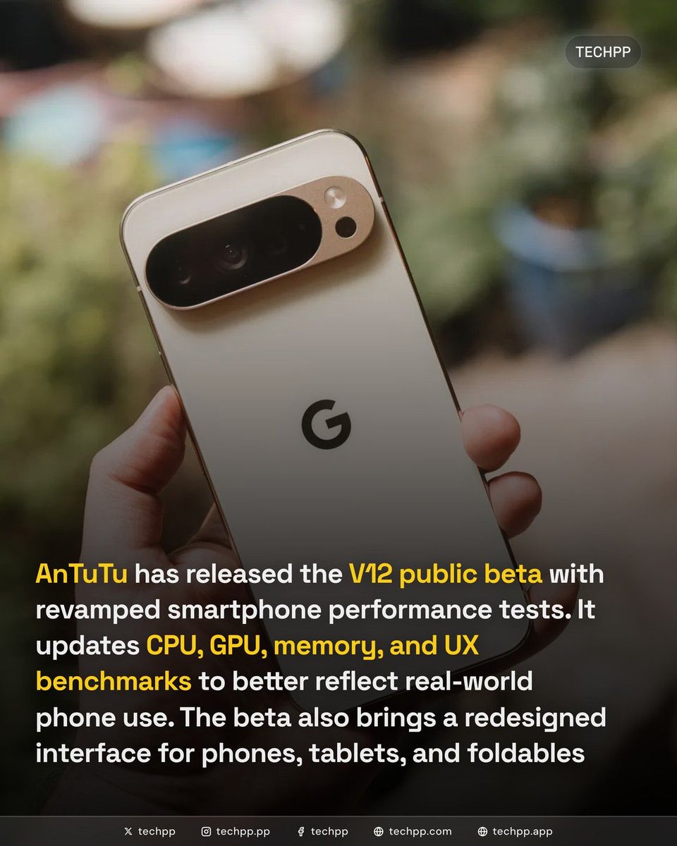 techpp's tweet photo. AnTuTu V12 changes how smartphone performance is measured with more real-world benchmark tests
#AnTuTu #Benchmark #Android https://t.co/qMuRhbnZuu