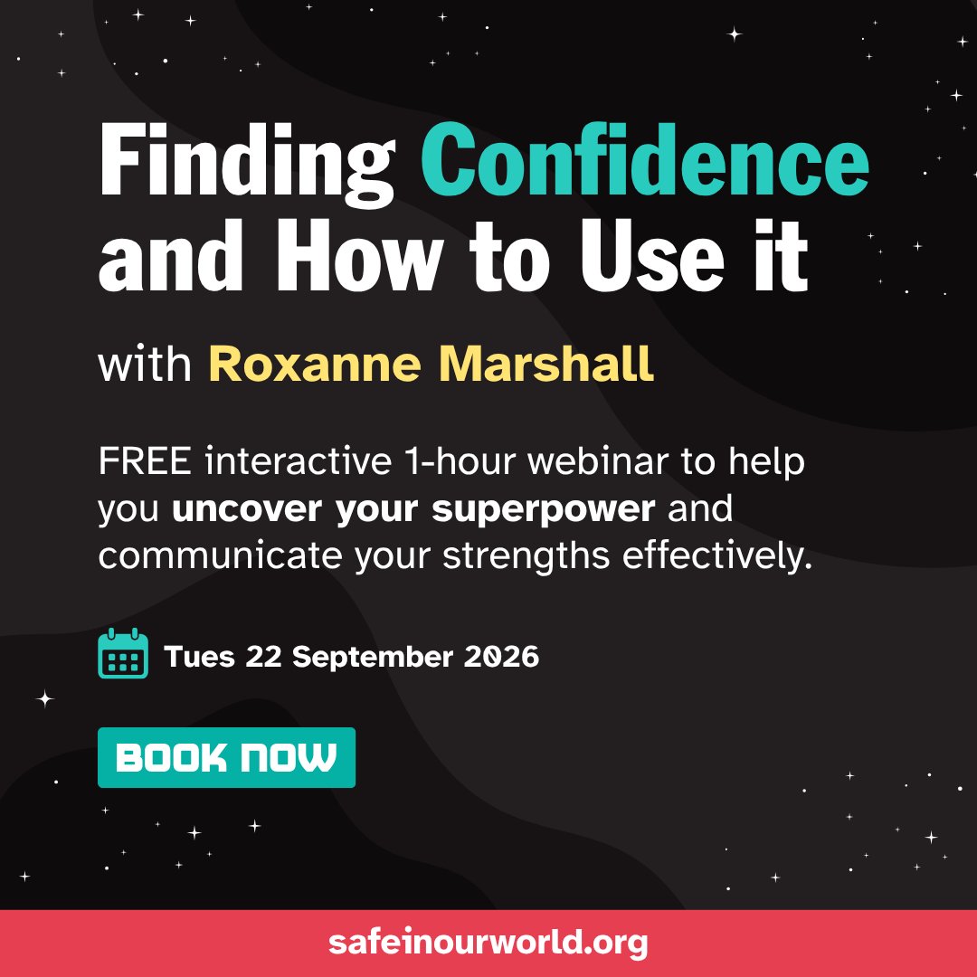 SafeInOurWorld's tweet photo. Join us for a 1-hour interactive webinar to find your confidence and learn to communicate your strengths. 💪

📅 Tues 22 Sep
🕙 10am BST

Secure your FREE spot ⬇️
https://t.co/FKPhNSeqt0 https://t.co/yPnywqr1pw