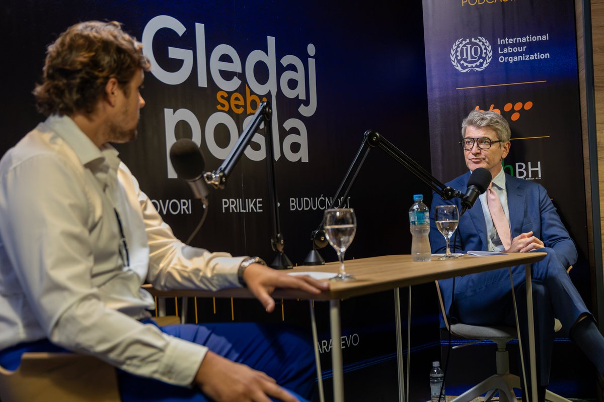 ilo_CEE's tweet photo. At the #gledajsebiposla 2026 Job Fair in Sarajevo, by connecting Employers, Education institutions & Public authorities, the @ilo demonstrated how stronger links between education & the labour market can create better opportunities for productive employment & #decentwork in BiH. https://t.co/Rxe6GY0BdJ