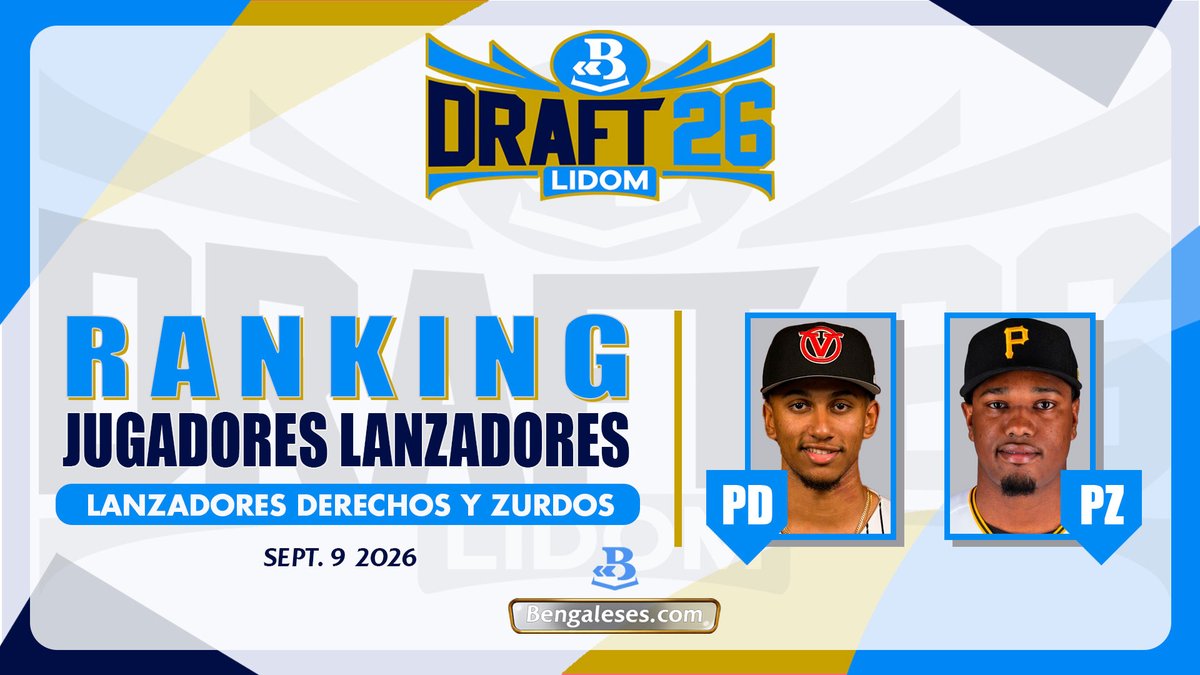 bengaleses's tweet photo. #DRAFTNOVATOSLIDOM2026

RANKING POR POSICIÓN: Lanzadores.    

Lanzadores abridores derechos y zurdos, más relevistas.

LINK: https://t.co/WAAYaMCLdP  

Trabajo gracias al Dr. @TonyEstevezE

para https://t.co/aK9QbjXWxR https://t.co/JLuvYC9kUx