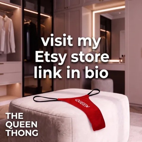LibbieKaramhc's tweet photo. Photo by Labello Boutique on August 29, 2026. May be an image of a bra and text reading: “Visit my Etsy store, link in bio. Queen Thong. https://t.co/w2K8zrW0y8