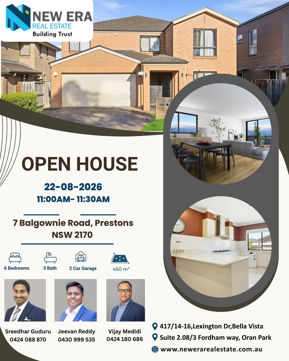 meyoungstar's tweet photo. Open Home: 7 Balgownie Road, Prestons. Clarendon-built 6-bedroom family home on 450sqm with 3 bathrooms, study, multiple living areas, gourmet kitchen, double garage and outdoor entertaining. Saturday 22 August, 11:00–11:30am. https://t.co/v7qzIWpEWQ