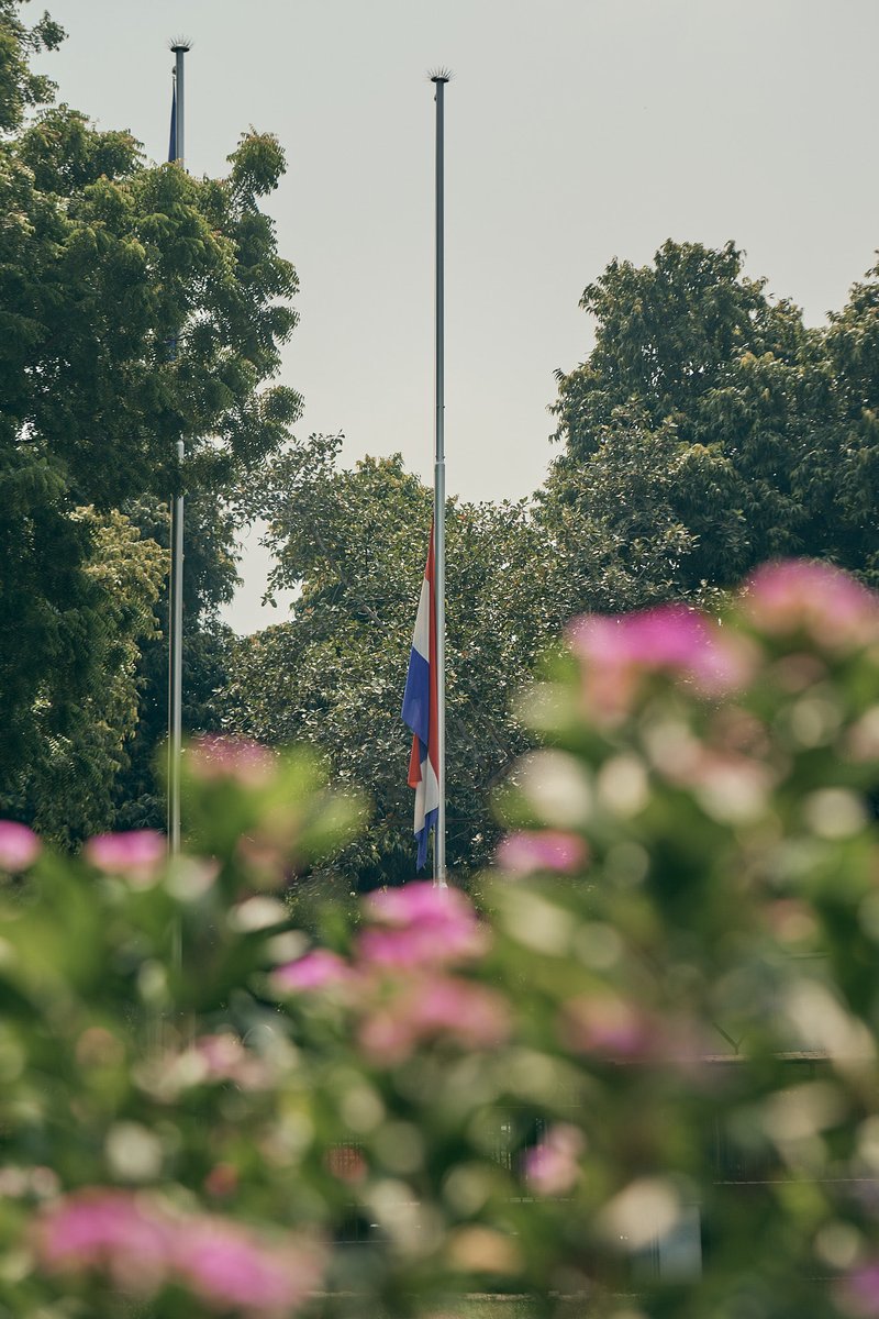 NLinIndia's tweet photo. With the recent severe flooding affecting Rasuwa, Nuwakot, and the surrounding areas, the Netherlands embassy flies our flag at halfmast today in solidarity with the people of Nepal during these difficult times. https://t.co/nPwQZZjRF7