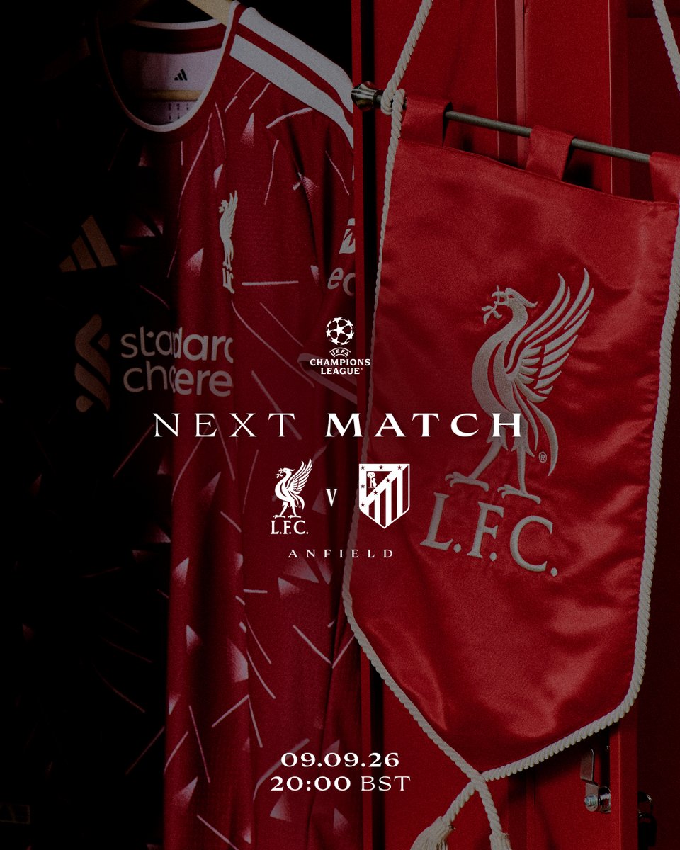 LFC's tweet photo. Next up: Our #UCL campaign begins 🔴✨ https://t.co/zQqEgOeGnP
