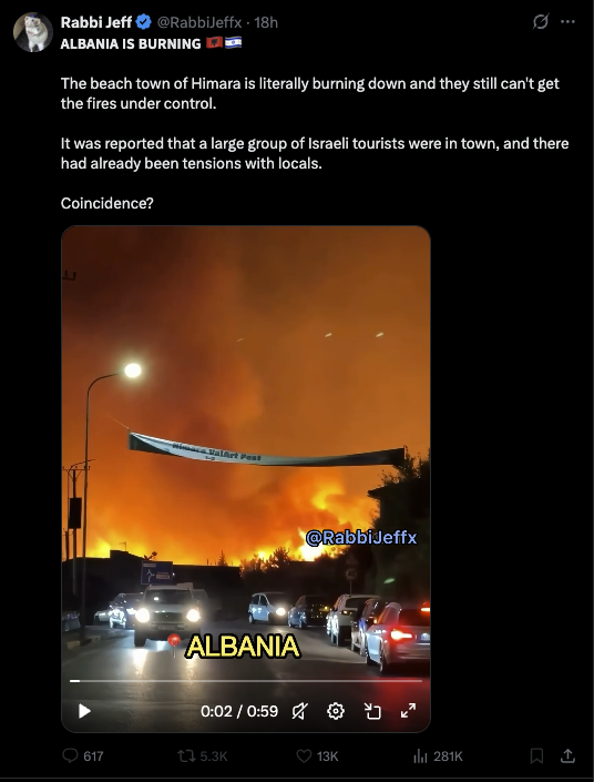 Veritas_Veil's tweet photo. 🚨 THREAD: Tara Sinkovec & the misinformation machine 🧵

Since Tara Sinkovec’s third account was banned, the left, Nazis and Islamists of X have been going on a rampage, claiming the ban is baseless and, predictably, blaming “the Jews.”

But here’s what they conveniently ignore:

Since her first account, @JeffreyxEpstein, Tara has spread lie after lie. She has now opened a 4th account, @RabbiJeffx, and a 5th, @ParodyGhislaine.

And the misinformation has already started again. On @RabbiJeffx, she is already pushing an unsubstantiated narrative linking Israeli tourists to the fires in Albania, continuing a narrative that Albanian fact-checkers have documented as misinformation.

New account. Same playbook.

So let’s look at the receipts.

Here are some of the lies she has spread 👇🧵