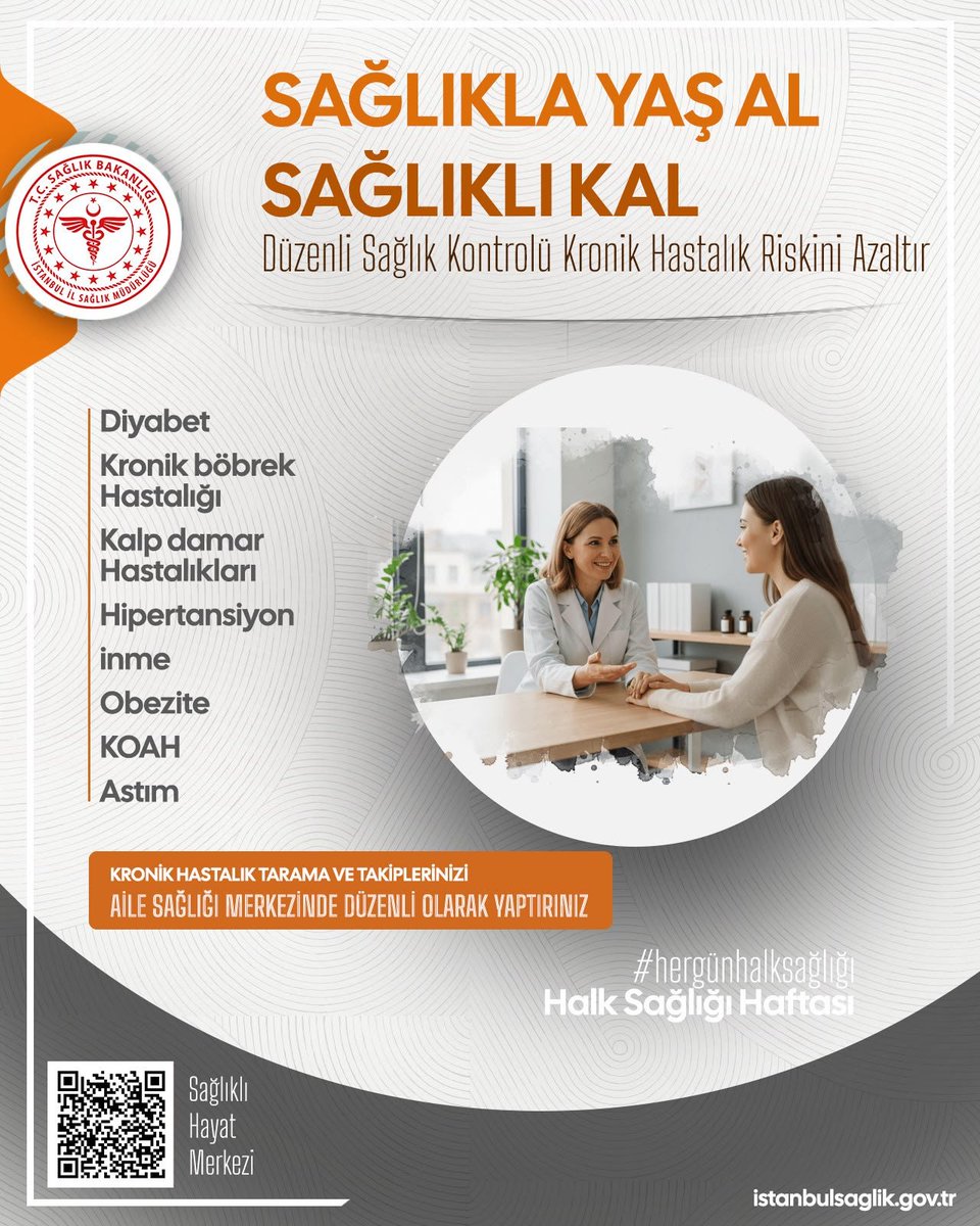ismgovtr's tweet photo. Düzenli sağlık kontrolleriyle riskleri erken fark etmek, sağlıklı beslenmek ve hareketli bir yaşam sürdürmek; sağlıklı bir geleceğin en güçlü adımlarıdır. 💙

🔹Aile Sağlığı Merkezlerimizde tarama ve takiplerinizi yaptırabilir,
🔹Sağlıklı Hayat Merkezlerimizde sağlıklı yaşamınıza destek olacak hizmetlerden ücretsiz yararlanabilirsiniz.

#HalkSağlığıHaftası