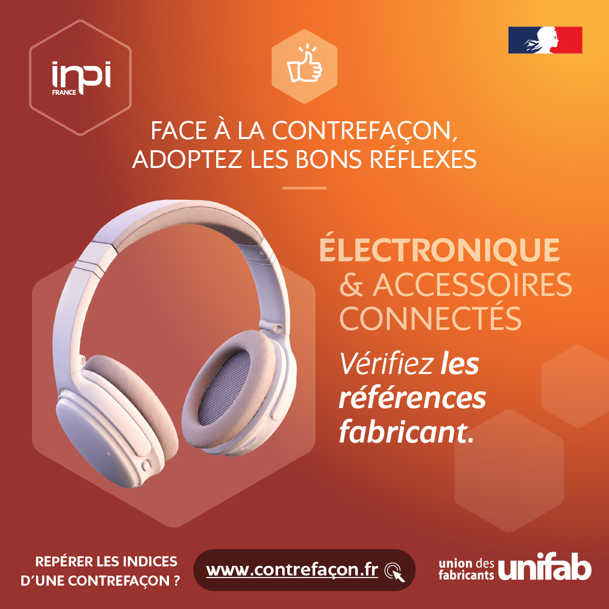 INPIFrance's tweet photo. 🎧 Électronique : mieux repérer les contrefaçons pour préserver l’innovation
Chargeur sans référence claire, finition approximative, prix trop attractif…
Ces indices peuvent signaler une contrefaçon et une atteinte à des brevets ou marques protégés.
Les   bons réflexes avec l’outil gratuit proposé par l’INPI et l’@UNIFAB : Apprenez à détecter une contrefaçon - https://t.co/RxELIL6JW7

En savoir plus sur notre site : 
https://t.co/uli8K6muSZ 

#UNIFAB   #FranceAntiContrefaçon #Contrefaçon #PropriétéIntellectuelle 

@douane_france 
@Gendarmerie