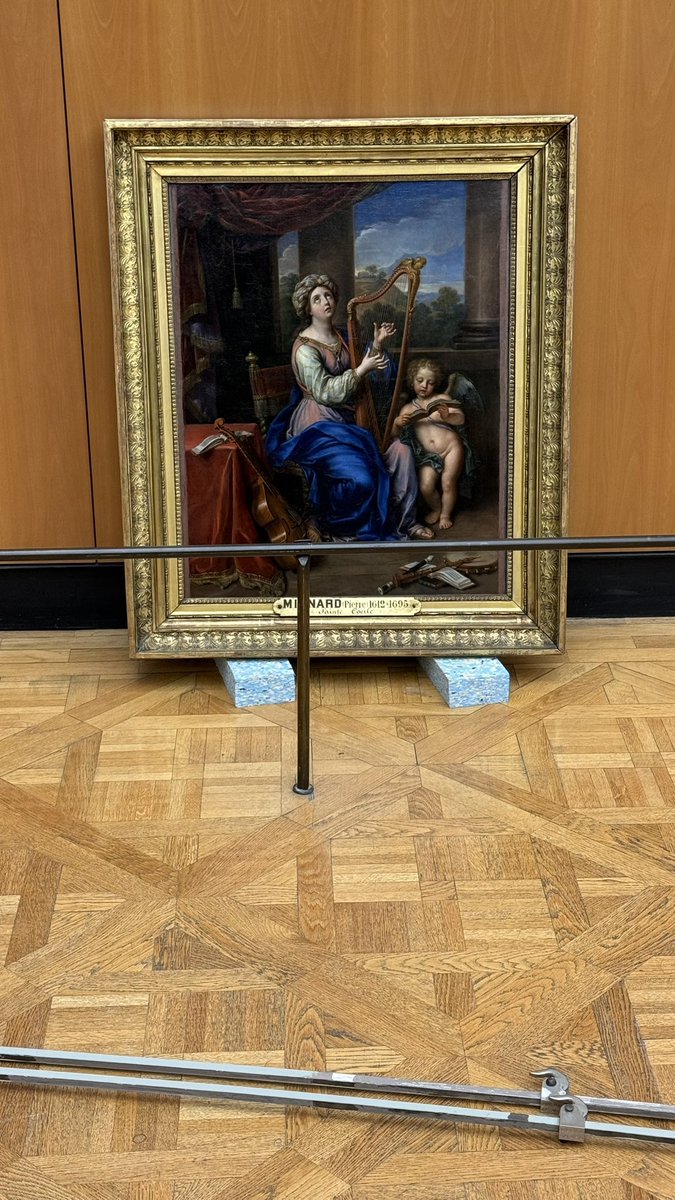 MilovanCavor's tweet photo. Un grand Mignard, Autoportrait, qui part en restauration, mais un petit, Sainte Cécile, magnifiquement restauré, qui revient 👉salle 916, aile Sully, 2e étage. https://t.co/3lsArUxXsg