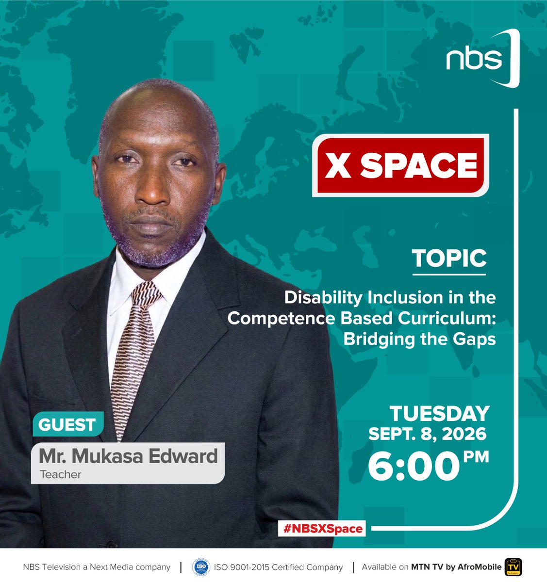 sanyukatv's tweet photo. Inclusive education is about ensuring every learner has an equal opportunity to learn, participate and thrive.

Tomorrow at 6:00 PM, NBS hosts an important conversation on disability inclusion within Uganda’s Competence-Based Curriculum.

#IntergratingComptenceCurriculum https://t.co/ITRNwAMV8N