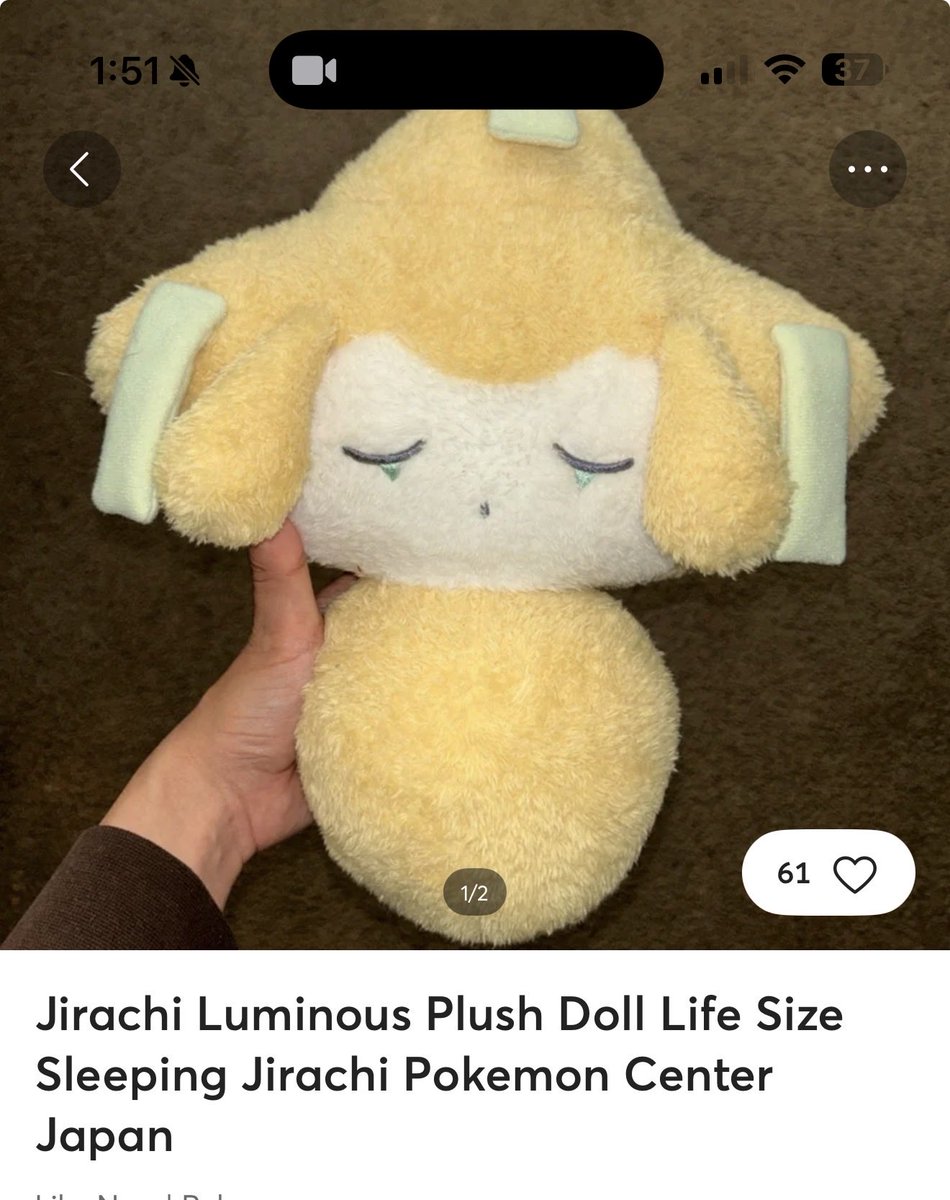 Sherb420_'s tweet photo. I very badly want this plushie hello?? Jirachi is the cutest 😭 i Didn’t even know this Pokemon plush existed https://t.co/Iy9tl8fWyX