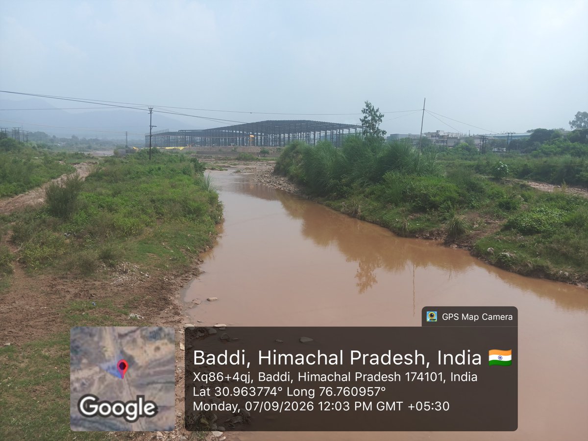 fukersfuk's tweet photo. @CPCB_OFFICIAL @thetribunechd 

Dear Sir/madam,

* Saw a unit named "Indo Farm" being installed inside the premises of the river Ratta
* I worry for the change of river stream 
* Bare eyes can depict a flaw in Environmental Clearance of the site
* For attention,please. https://t.co/68iO92CrsE